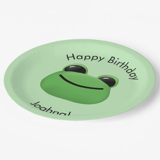 Happy Birthday Green Frog Party Bord (Gekanteld)