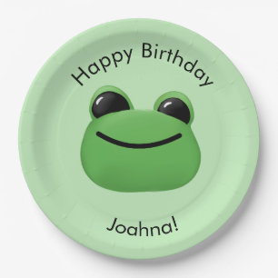 Happy Birthday Green Frog Party Bord