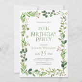 Happy Birthday green leaves lijst 2 Kaart (Voorkant)