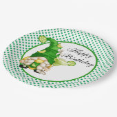 Happy Birthday Green Margarita Gnome Papieren Bordje (Gekanteld)