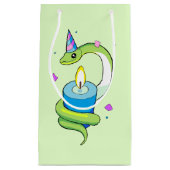 Happy Birthday Green Party Snake Drake Gift Bag Klein Cadeauzakje (Voorkant)