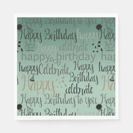 Happy Birthday Green Servet (Voorkant)