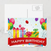 Happy Birthday Greeting Briefkaart (Voorkant / Achterkant)