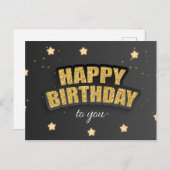 Happy Birthday Greeting Briefkaart (Voorkant / Achterkant)