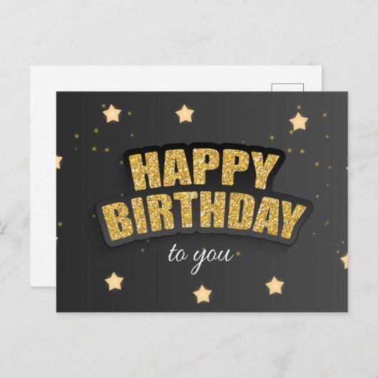 Happy Birthday Greeting Briefkaart (Voorkant / Achterkant)