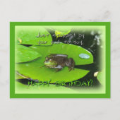 Happy Birthday Greeting - Bullfrog op Lily Pad Briefkaart (Voorkant)