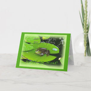 Happy Birthday Greeting - Bullfrog op Lily Pad Kaart