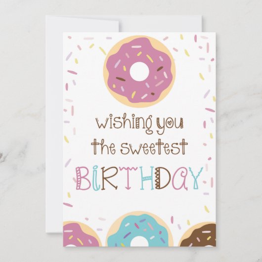 Happy Birthday Greeting Card for Girls with Donuts (Voorkant)