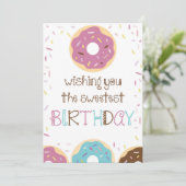 Happy Birthday Greeting Card for Girls with Donuts (Staand voorkant)
