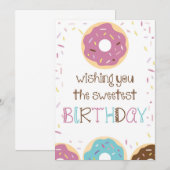Happy Birthday Greeting Card for Girls with Donuts (Voorkant / Achterkant)