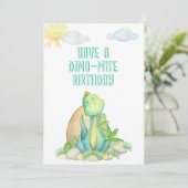 Happy Birthday Greeting Card with Dino for Kids (Staand voorkant)