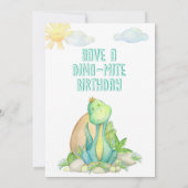 Happy Birthday Greeting Card with Dino for Kids (Achterkant)