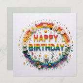 Happy Birthday Greeting Cards  Feestdagenkaart (Voorkant / Achterkant)