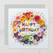 Happy Birthday Greeting Cards Feestdagenkaart (Voorkant / Achterkant)