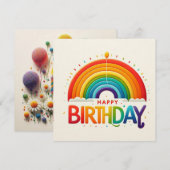 Happy Birthday Greeting Cards Feestdagenkaart (Voorkant / Achterkant)