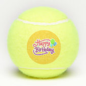 Happy Birthday Greeting Tennisballen (Achterkant)