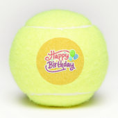 Happy Birthday Greeting Tennisballen (Voorkant)