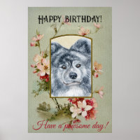 Happy Birthday Greetings Akita inu brindle