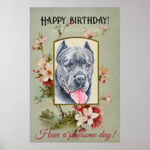 Happy Birthday Greetings Cane corso Poster