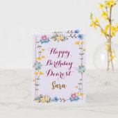 Happy Birthday Greetings Card Kaart (Gele Bloem)