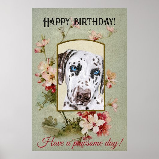 Happy Birthday Greetings Dalmatian Poster (Voorkant)