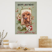 Happy Birthday Greetings English cocker spaniel Poster (Keuken)
