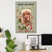 Happy Birthday Greetings English cocker spaniel Poster (Thuiskantoor)