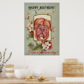 Happy Birthday Greetings French mastiff Poster (Keuken)