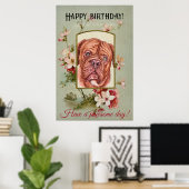 Happy Birthday Greetings French mastiff Poster (Thuiskantoor)