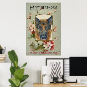 Happy Birthday Greetings German shepherd Poster (Thuiskantoor)