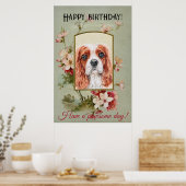 Happy Birthday Greetings King Charles Spaniel Poster (Keuken)