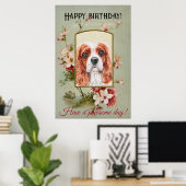 Happy Birthday Greetings King Charles Spaniel Poster (Thuiskantoor)