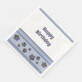 Happy Birthday Grey Blue Paper Napkins Servet (Hoek)