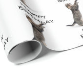 Happy Birthday Grey Tabby Cat Cadeaupapier (Rol Hoek)