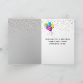 Happy Birthday Grey Tabby Cat Kaart (Binnen)