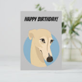 Happy Birthday Greyhound Kaart (Staand voorkant)