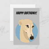 Happy Birthday Greyhound Kaart (Voorkant / Achterkant)