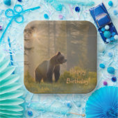 Happy Birthday Grizzly Beer Papieren Bordje (Feest)