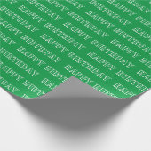 Happy Birthday-groen modern typografische patroon Cadeaupapier (Hoek)