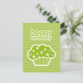 Happy Birthday Groene Cupcake briefkaart (Staand voorkant)