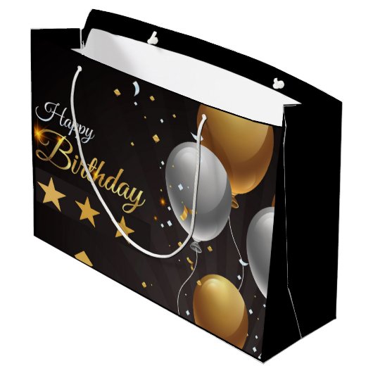 Happy Birthday Groot Cadeauzakje (Achterkant Gekanteld)