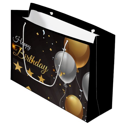 Happy Birthday Groot Cadeauzakje (Voorkant Gekanteld)