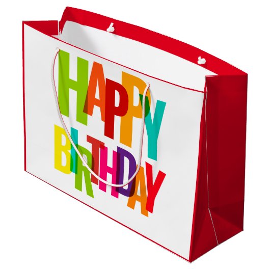 Happy Birthday Groot Cadeauzakje (Achterkant Gekanteld)