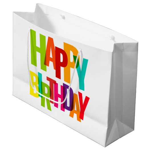 Happy Birthday Groot Cadeauzakje (Voorkant Gekanteld)