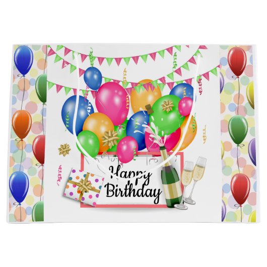 Happy Birthday Groot Cadeauzakje (Voorkant)