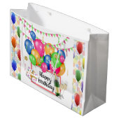 Happy Birthday Groot Cadeauzakje (Voorkant Gekanteld)