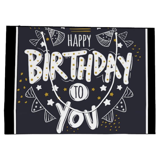 Happy Birthday Groot Cadeauzakje (Achterkant)