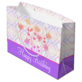 Happy Birthday Groot papier Tas stijl Cadeauzakje (Achterkant Gekanteld)