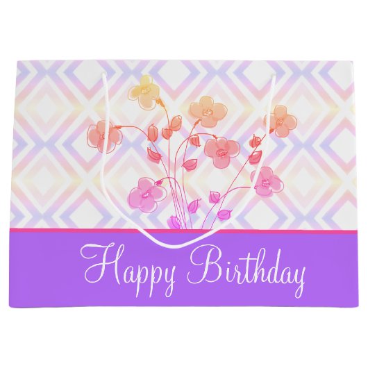 Happy Birthday Groot papier Tas stijl Groot Cadeauzakje (Voorkant)