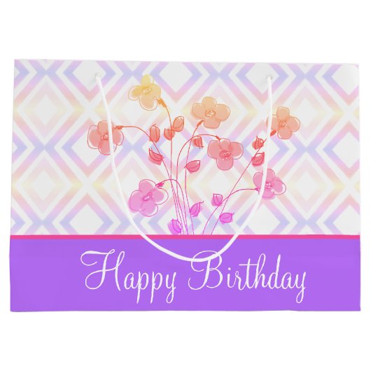 Happy Birthday Groot papier Tas stijl Groot Cadeauzakje (Achterkant)